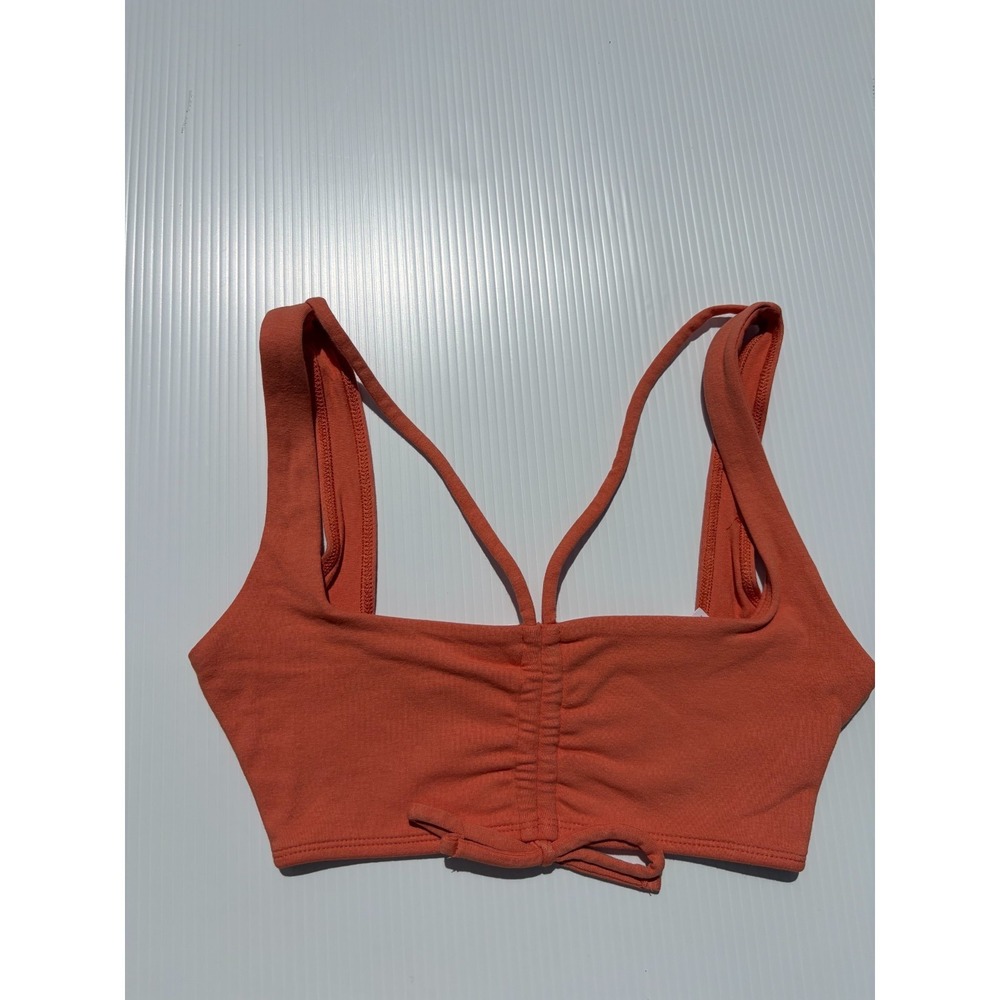 Forever 21 Sports Bra XS Womens Rose Brown Ruched Front Strappy Activewear Cami